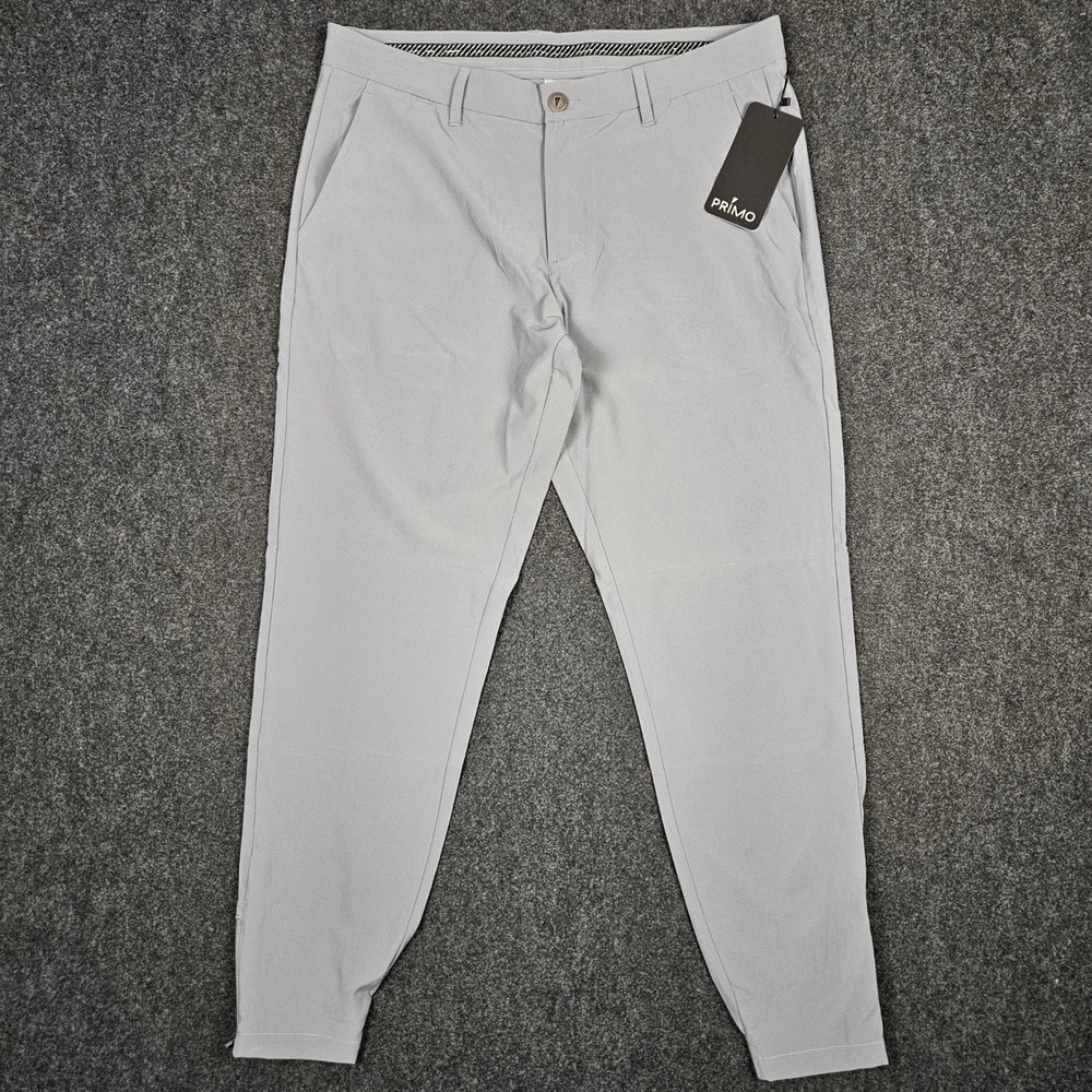 Primo (Men's 35) Regular Gray Golf Jogger Pants‎ Performance Stretch Tapered New